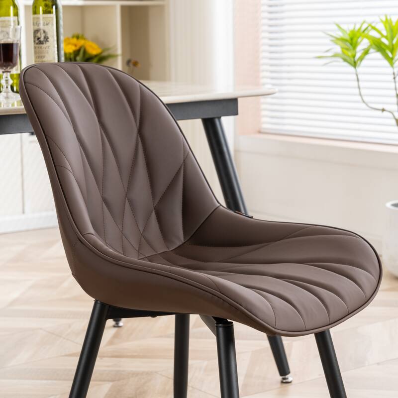 Modern Dining Chairs Set of 2 with Curved Backrest