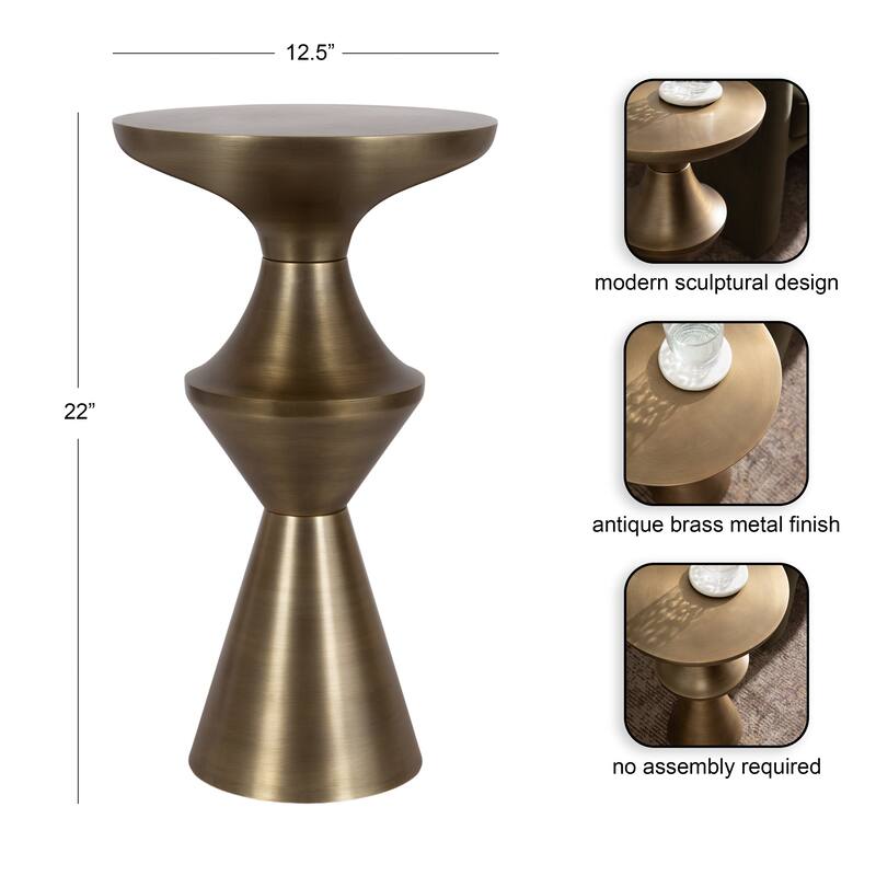 Kate and Laurel Zavalia Metal Side Table - 13x13x22