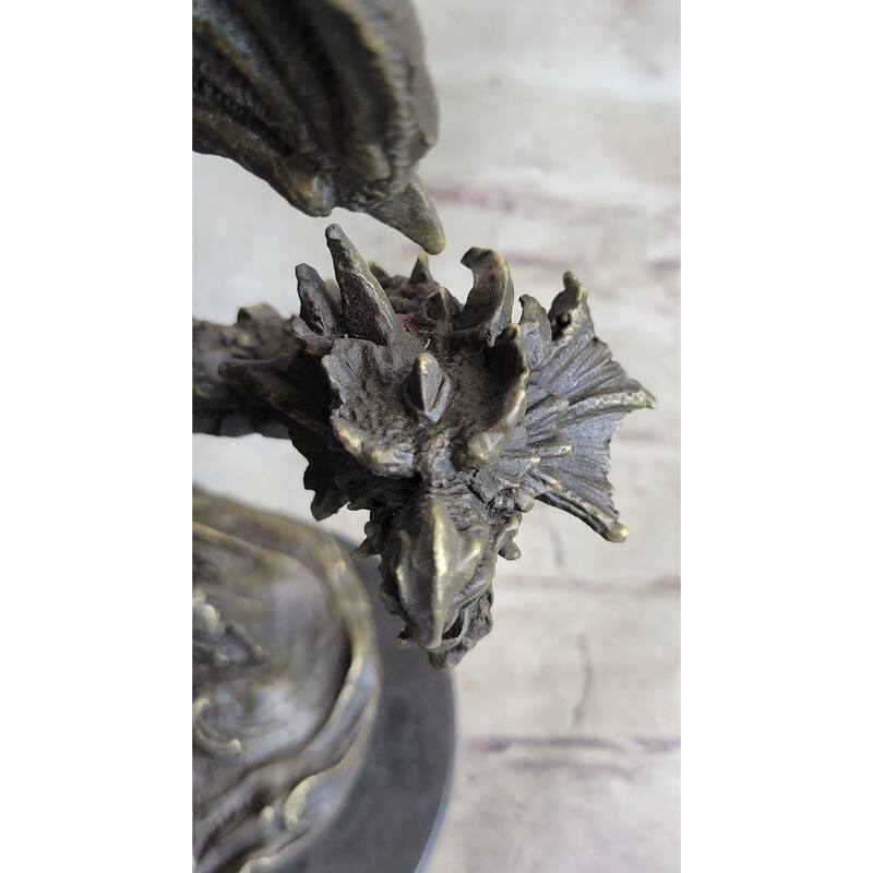 Bronze Dragon Statue Chinese Asian Art Sculpture Home Decor Sculpture Lost Wax
