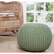 preview thumbnail 8 of 49, AANNY Designs Lychee Knitted Cotton Round Pouf Ottoman Sage Green
