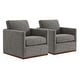 preview thumbnail 121 of 172, Shane Modern Swivel Accent Arm Chair Set of 2 - Grey-Fabric