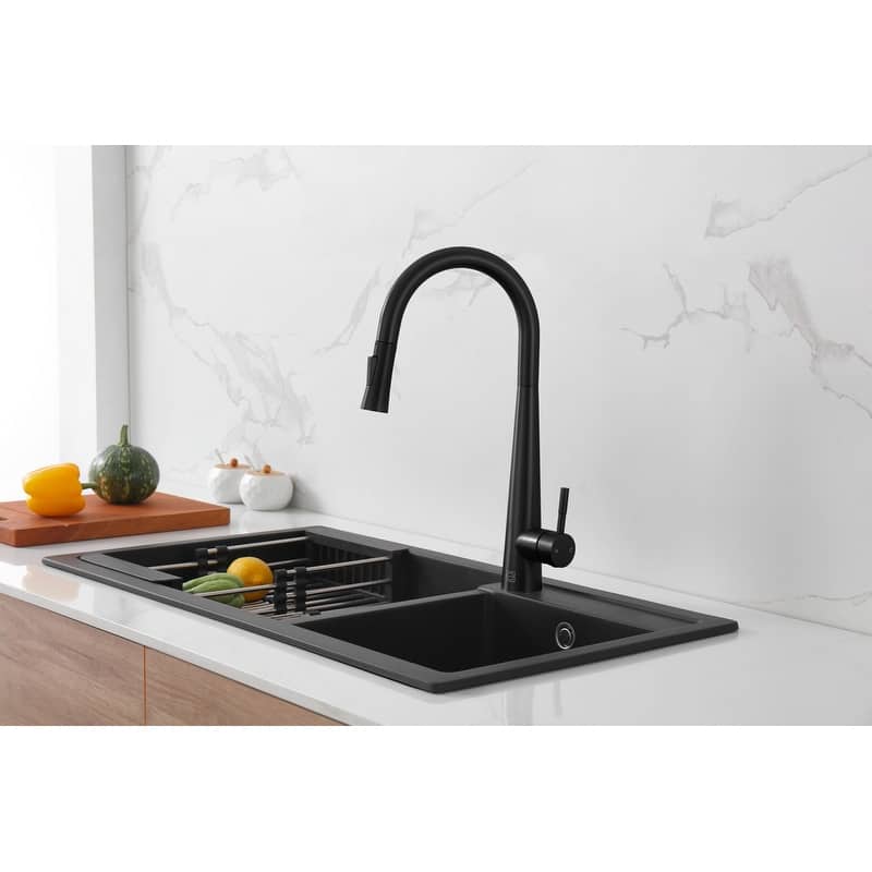 Indigo Home Single Handle Pull Down Sprayer Kitchen Faucet