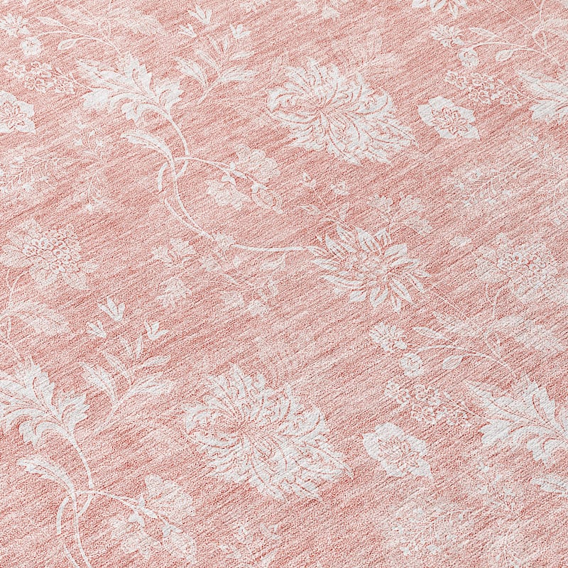 Machine Washable Indoor/ Outdoor Chantille Casual Floral Farmhouse Rug