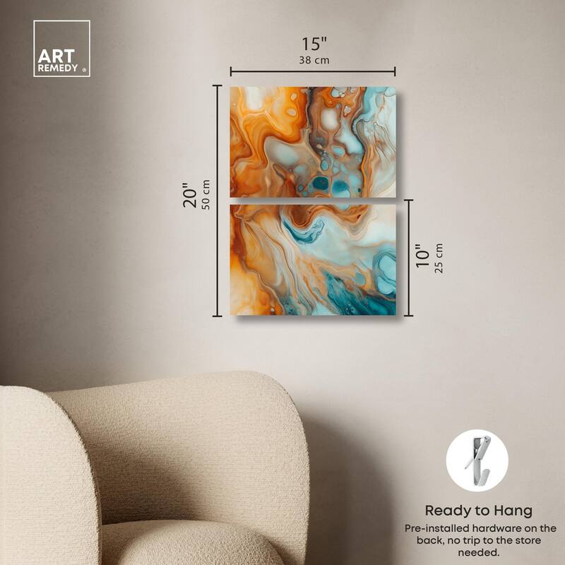Marbled Flow Canvas Set of 2 by Art Remedy, Gallery Wrapped