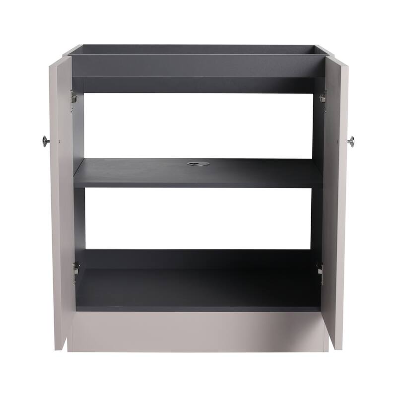 Modern 30 Inch Freestanding Bathroom Vanity Base without Sink, Storage Cabinet with Soft-Close Doors and Adjustable Shelves