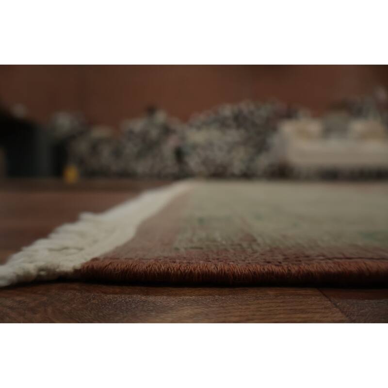 Hand Knotted Oriental 100% Wool Carpet Traditional Geometric Red Ziegler Area Rug - 9' 5'' X 6' 10''