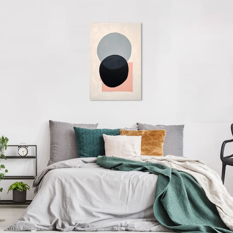 Wynwood Studio Canvas Abstract Furball Pet on the Cushion Gray and Modern & Contemporary Wall Art Canvas Print
