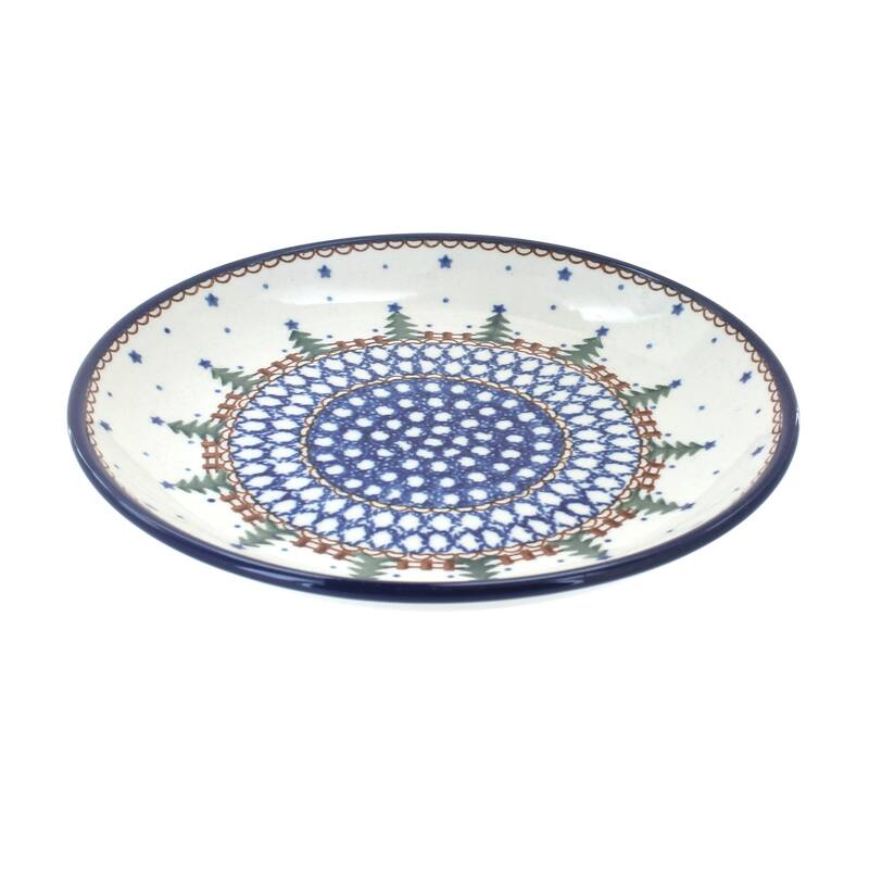 Blue Rose Polish Pottery Ceramika Artystyczna Dessert Plate - Rustic Pines