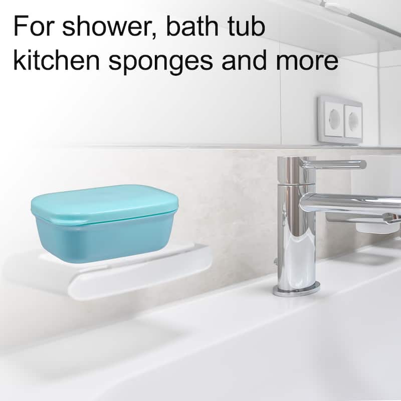 Soap Dish Keep Soap Dry Soap Cleaning Storage for Home Bathroom Kitchen - Blue