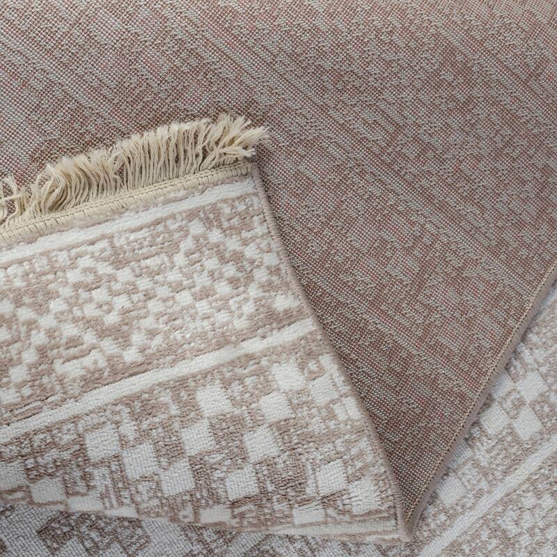 Superior Genaine Contemporary Geometric Fringe Indoor Runner or Area Rug