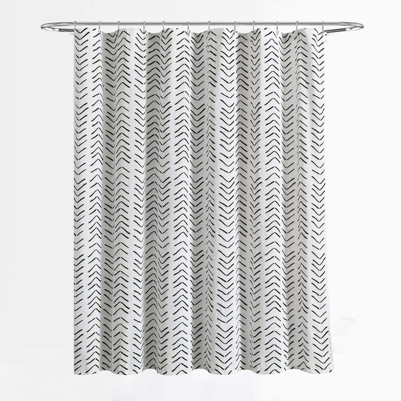 Lush Decor Hygge Modern Arrow Linen Look Shower Curtain Single