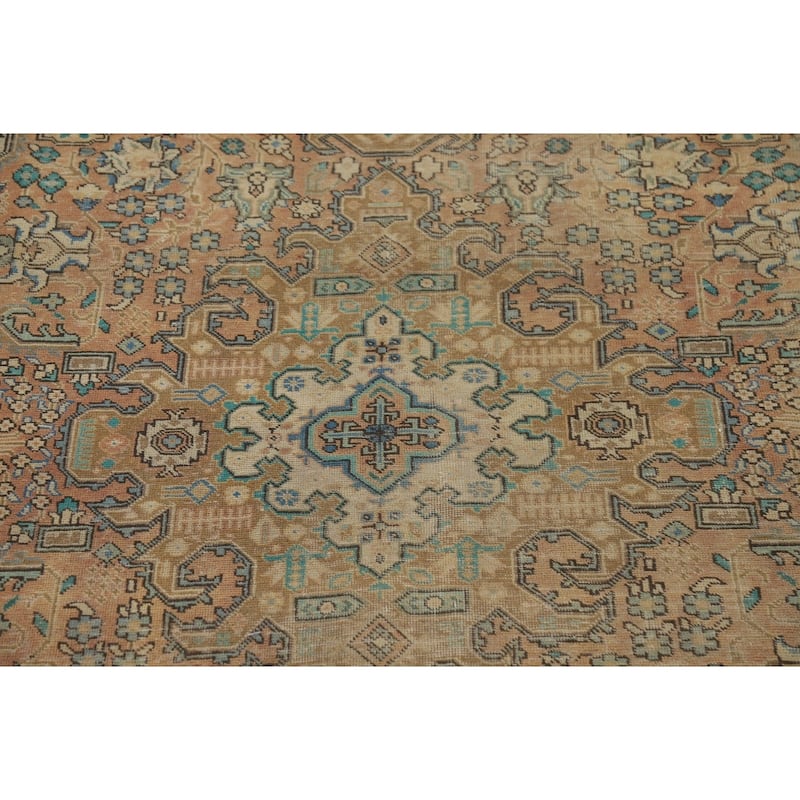 Distressed Traditional Tabriz Vintage Persian Rug Handmade Wool Carpet - 4'10" x 8'0"