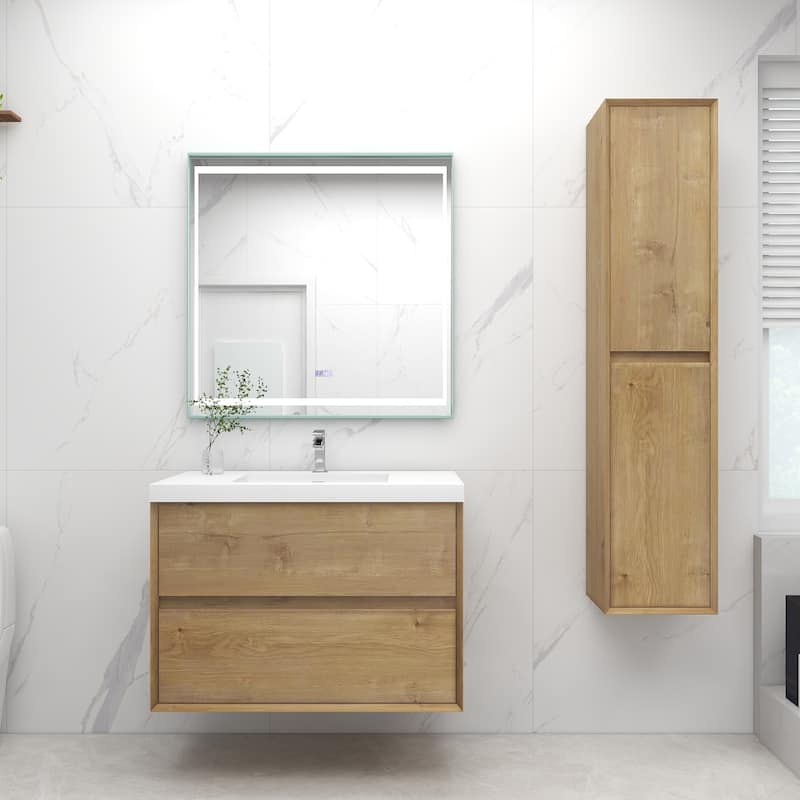 Selina 36" Wall Mounted Vanity with Single Sink - 36