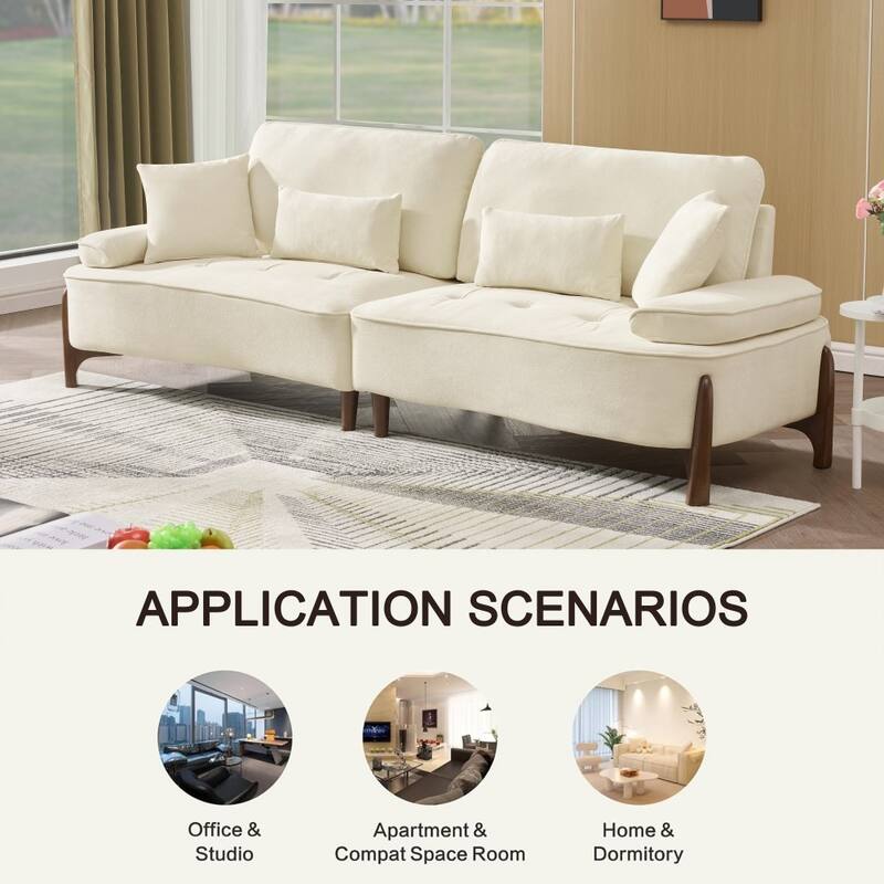 Modern 103" Comfortable Deep Seated Sofa Couch with 4 Pillows