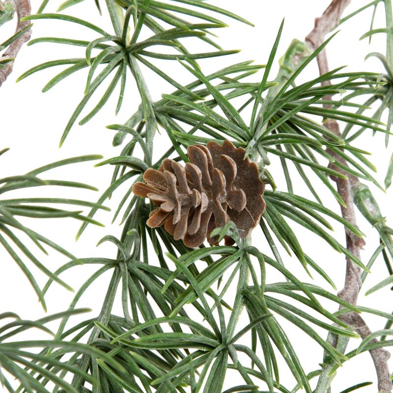Pine Sprigs with Pine Cones Christmas Swag Wall Hanging- 27.5"