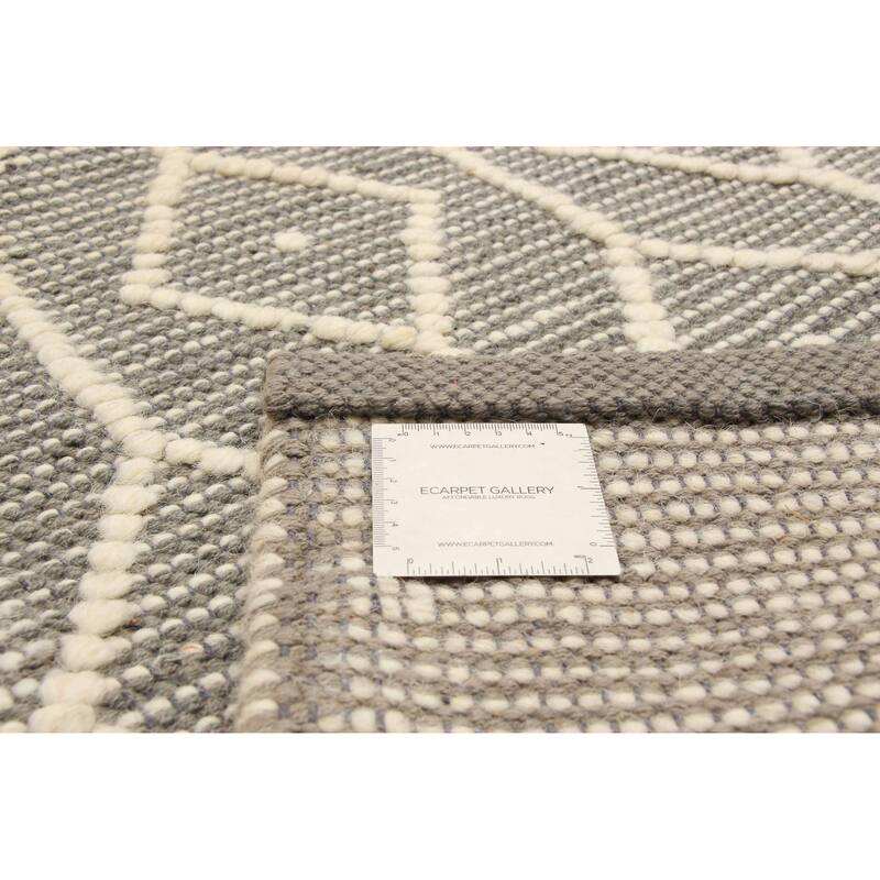 ECARPETGALLERY Braid weave Sienna Grey Wool Rug - 6'0 x 9'1