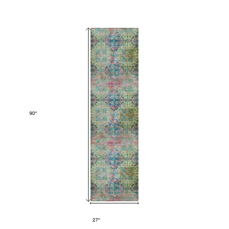 Alnalu Botanic Elegance Weather Resistant Versatile Elegance Runner Outdoor Rug