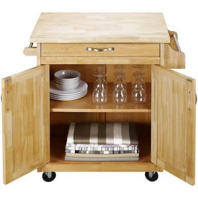 Kitchen Island Cart with Drawers and Storage Rack