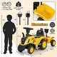 preview thumbnail 4 of 7, Kids Ride on Tractor Licensed Caterpillar with Detachable Trailer No Power - 36.5" x 11.5" x 17.5" (L x W x H)