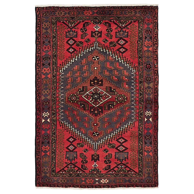 ECARPETGALLERY Hand-knotted Andelz Red Wool Rug - 3'3 x 4'10