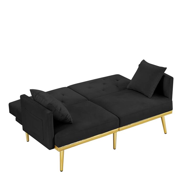 Modern Velvet Sofa Bed for Living Room, Office, Spacious Space