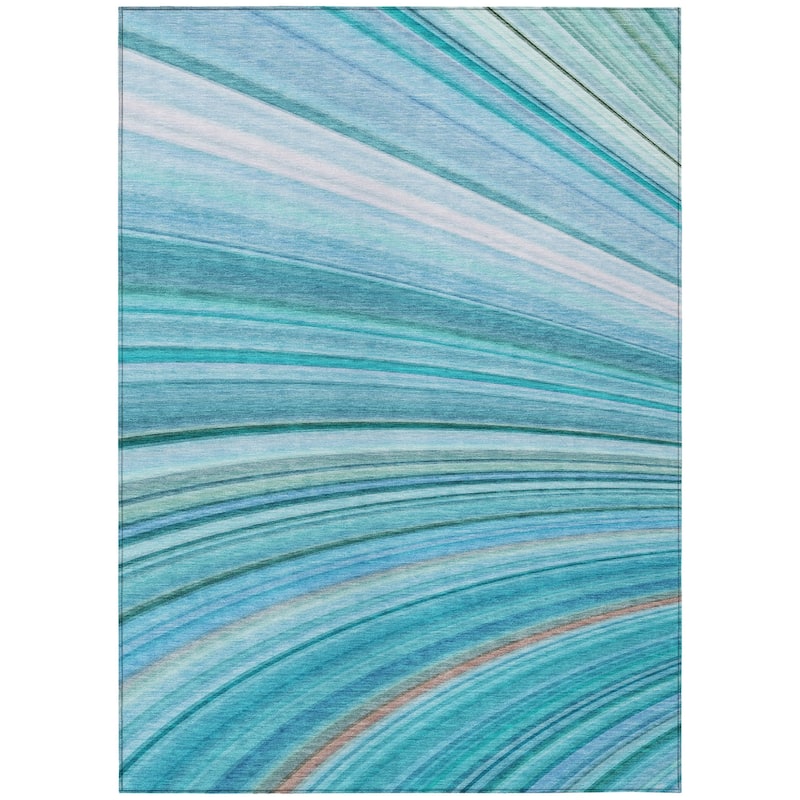 HomeRoots Abstract Transitional Rectangle Outdoor Rug