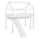 preview thumbnail 4 of 14, Twin Size House Loft Bed with Slide, White