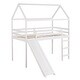 preview thumbnail 3 of 7, Twin Size Wood Frame House-shaped Loft Bed with Slide, White