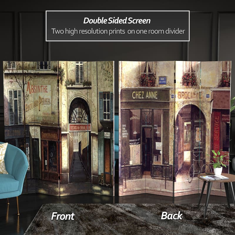 Canvas Double-sided French Cafe 6-foot Room Divider (China)