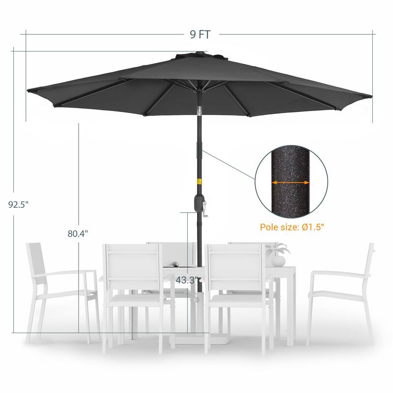 LIVOOSUN 9ft Patio Umbrella Outdoor Table Umbrella with Tilt and Crank