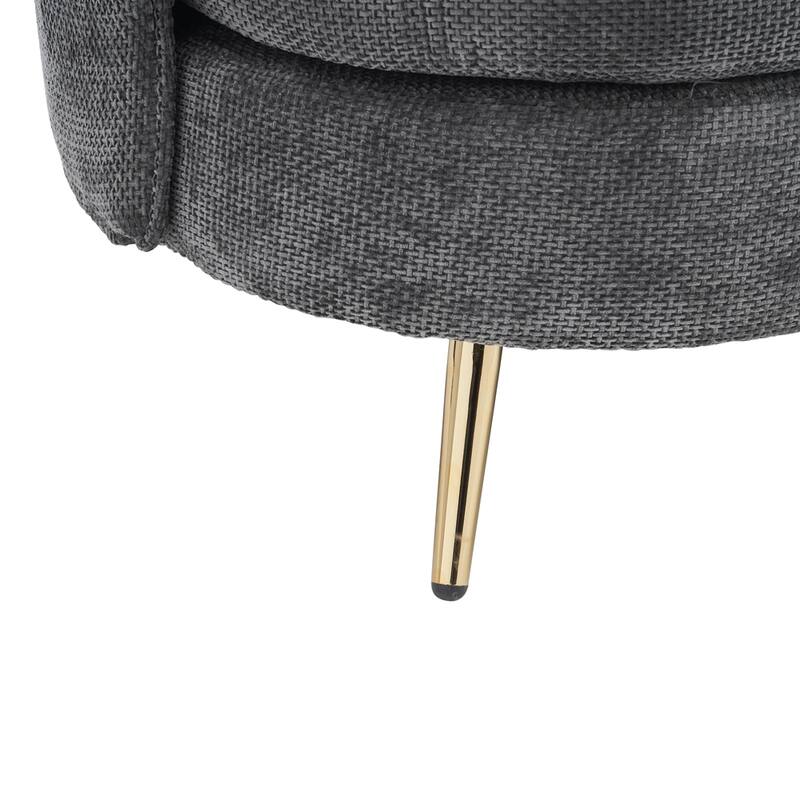 Upholstered Couch with Golden Metal Legs