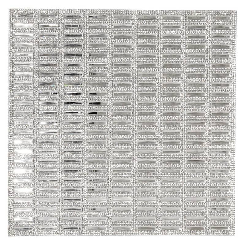 Sparkles Home Rhinestone Fifth Avenue Placemat - Silver
