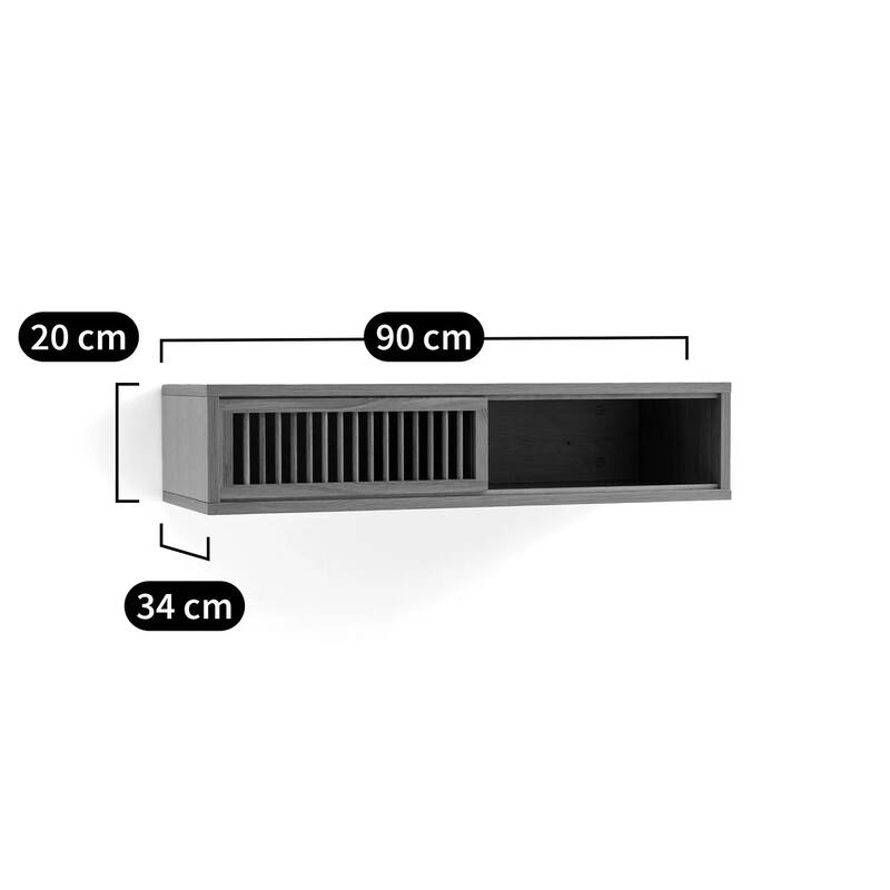 Bilbao Oak Wall Shelf Unit - N/A