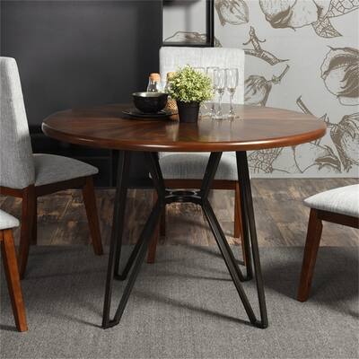 Dining Desk Round Dining Room Table, Bar Table Iron Frame Brown