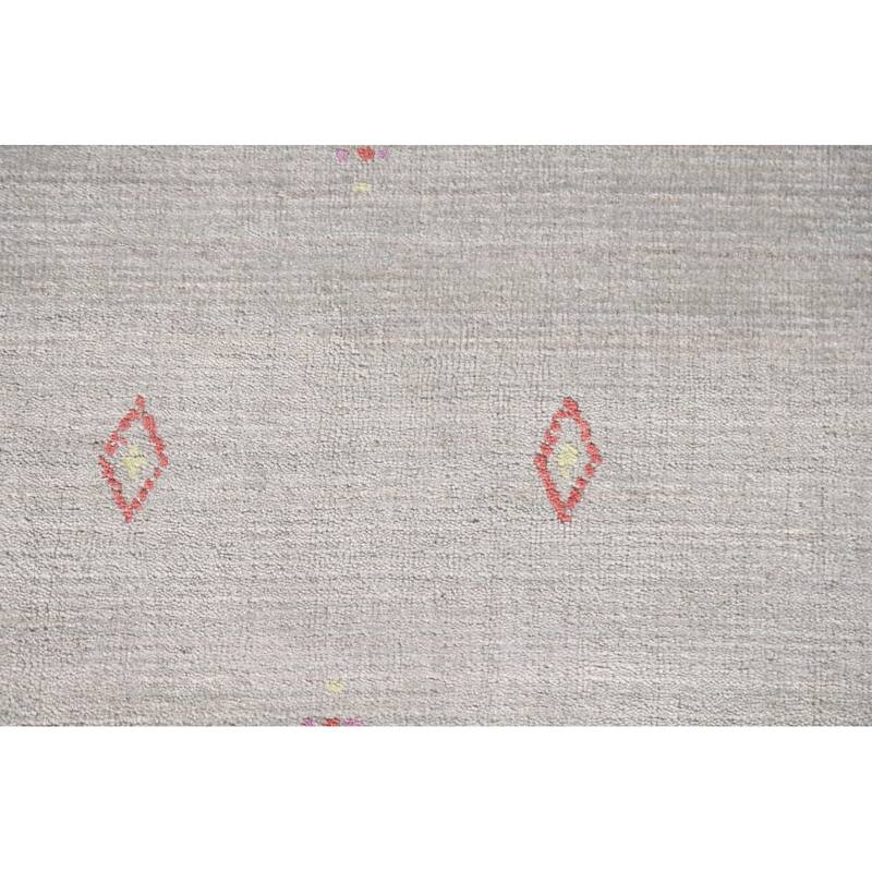 Striped Gabbeh Square Area Rug Handmade Wool Carpet - 9'8"x 9'8"