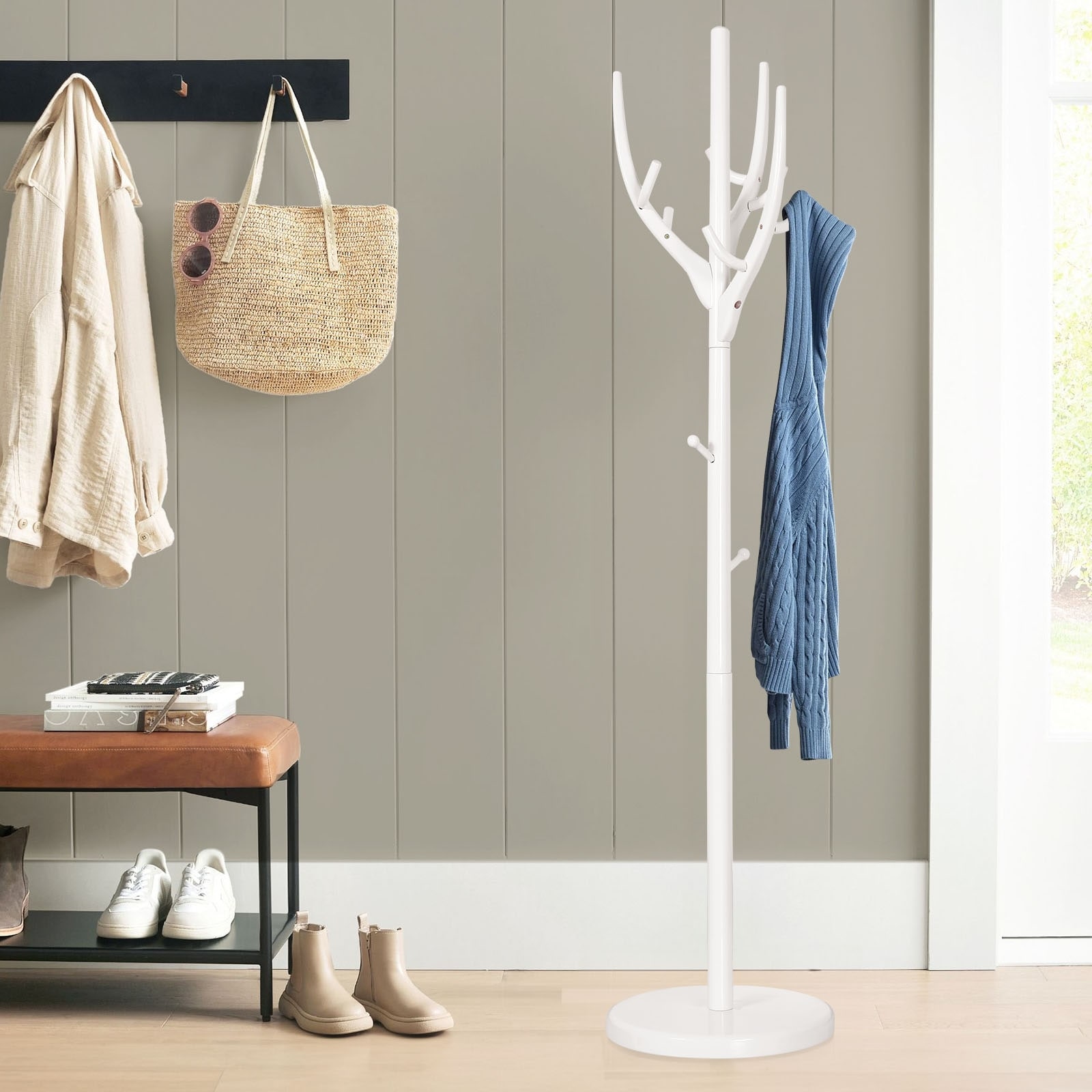 Adjustable Tree branch Coat Rack Freestanding Rubberwood Coat Tree 16.54 Dia. x 71.65 H On Sale Bed Bath Beyond 39860463
