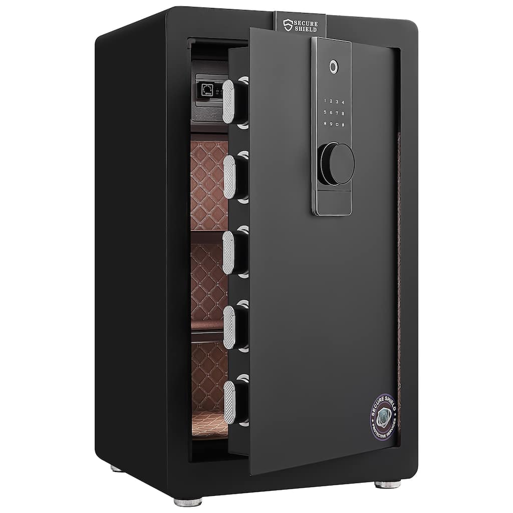 Safe Box with Biometric Recognition, Built-in Removable And Flexible Compartment Partition, Dual Protection