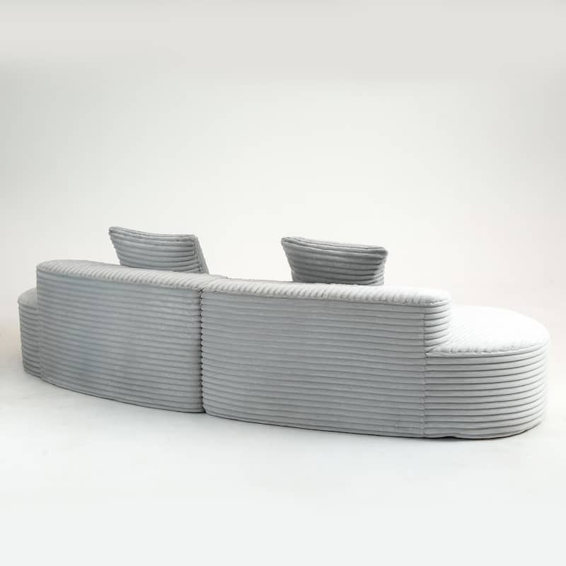 Moon Bay Lounge Couch Curved Sectional Sofa Corduroy Compressed Sofa