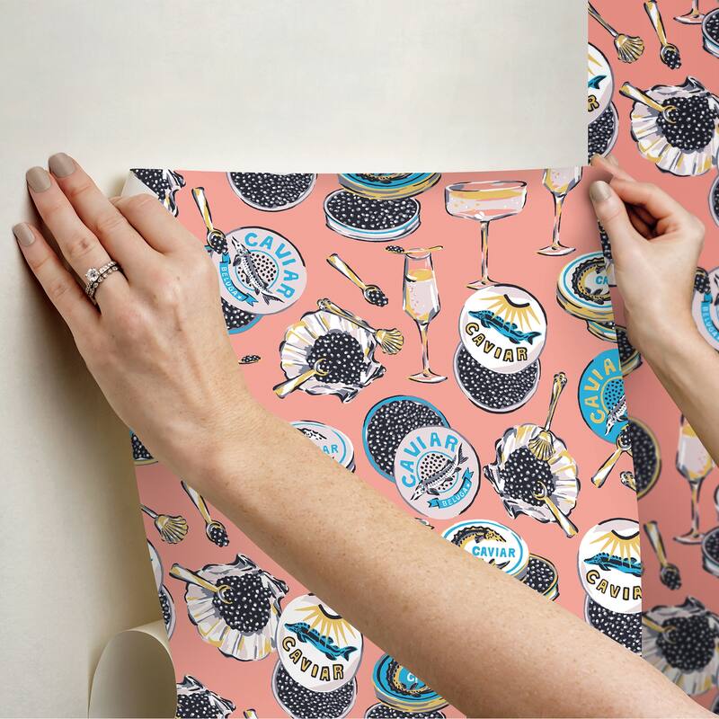Champagne and Caviar Salmon Peel and Stick Wallpaper