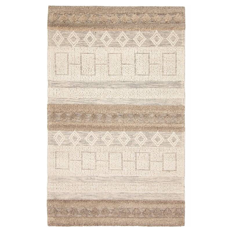ECARPETGALLERY Braid weave Sienna Cream Wool Rug - 5'0 x 4'10 - Cream - 5'0 x 4'10