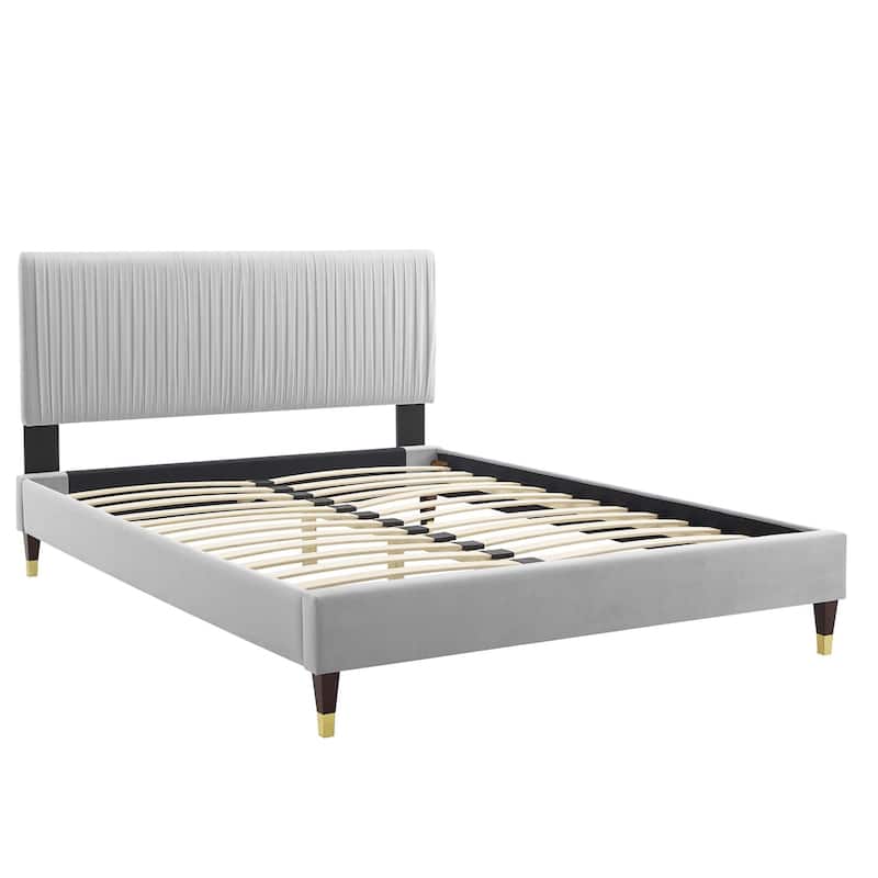 Peyton Performance Velvet Queen Platform Bed