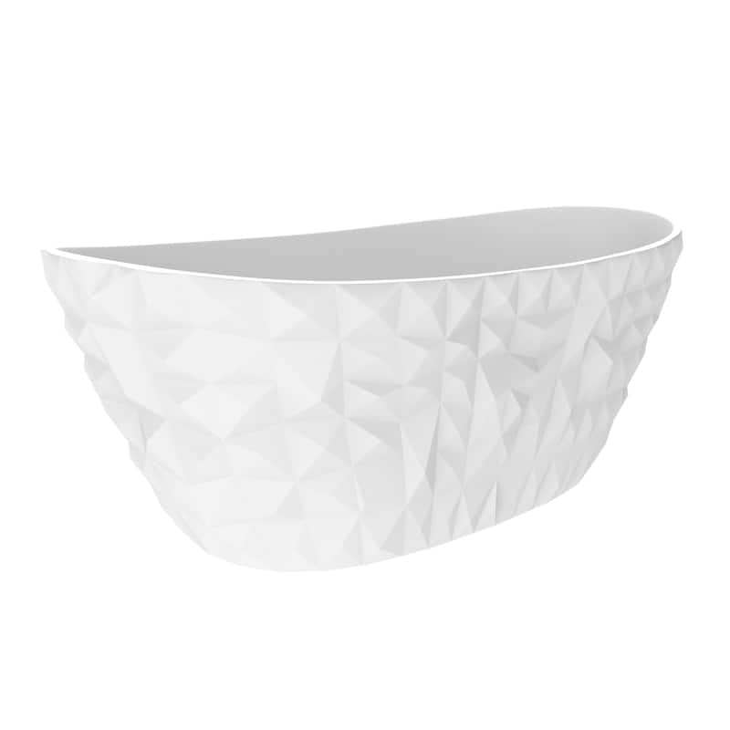 Knightsbrook 64" Freestanding Soaking Solid Surface Bathtub