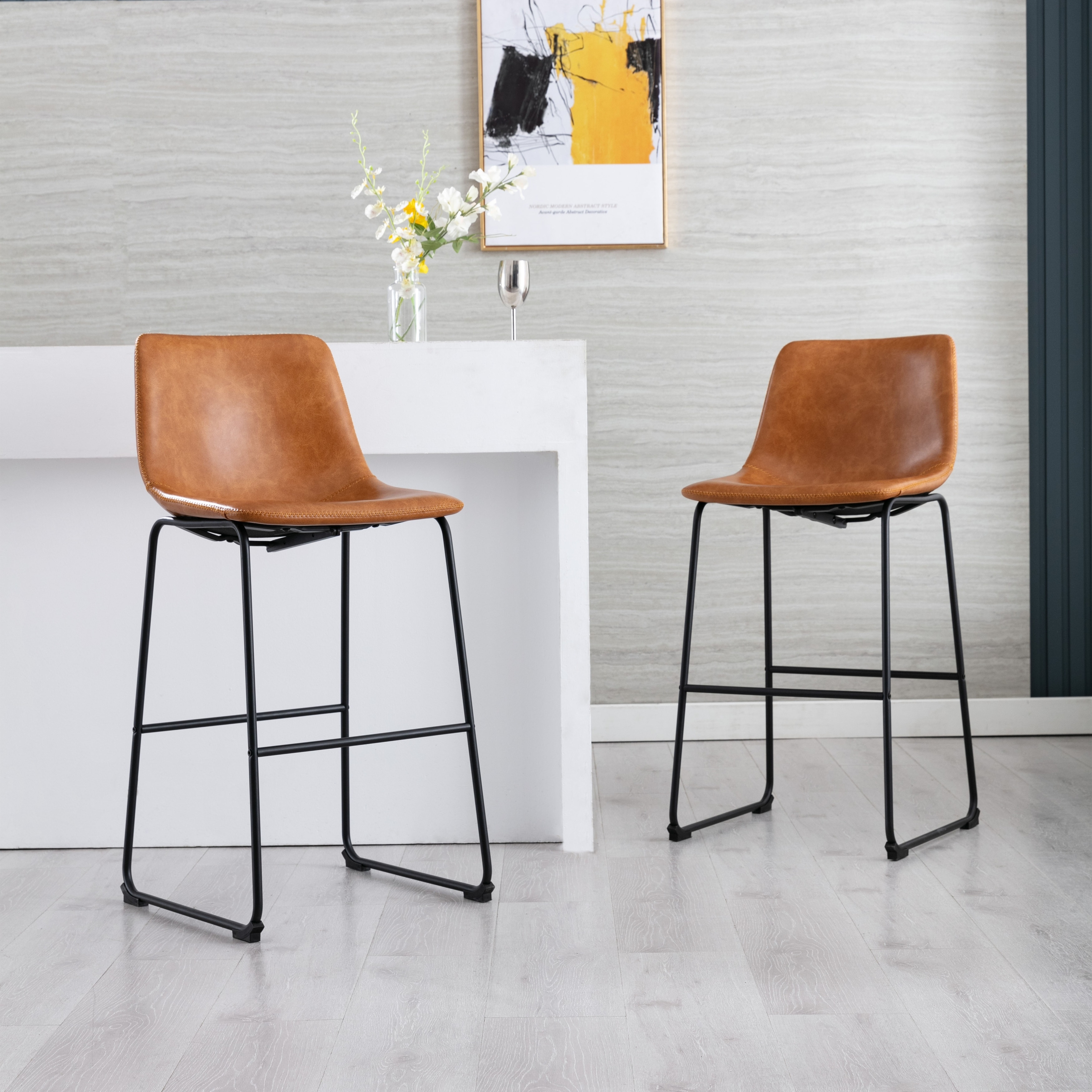 30 leather bar stools best sale
