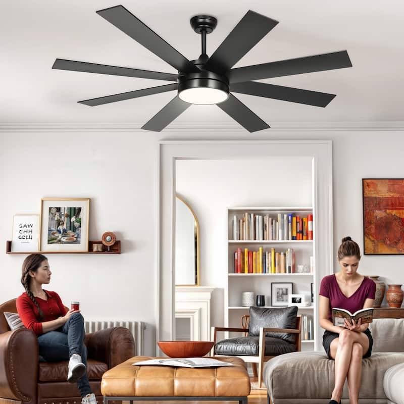60 Inch 8-Blades Smart Ceiling Fan with Lights and Remote/App Control