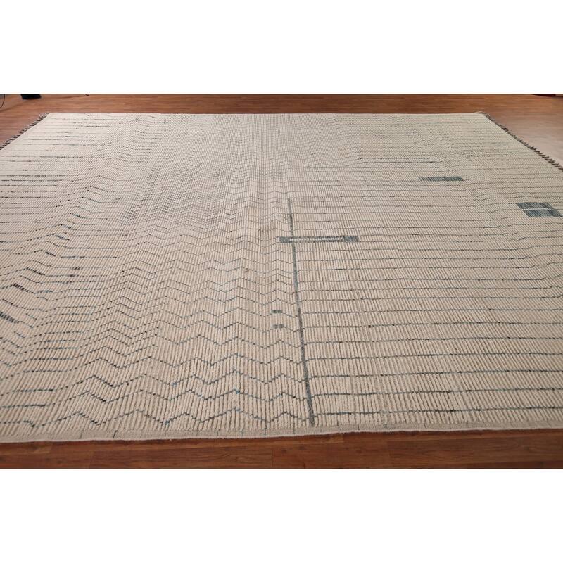 Earth Tone Moroccan Large Area Rug Hand-Knotted Oriental Wool Carpet - 11'9" x 15'3"