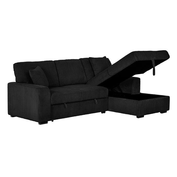 Modern Pull Out Sectional Sofa Bed with Storage, Convertible Living Room L-Shaped Couch