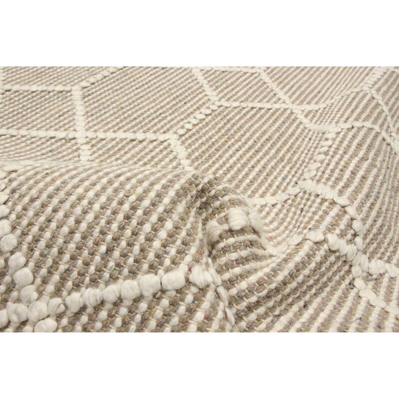 ECARPETGALLERY Braid weave Sienna Grey Wool Rug - 5'3 x 7'7