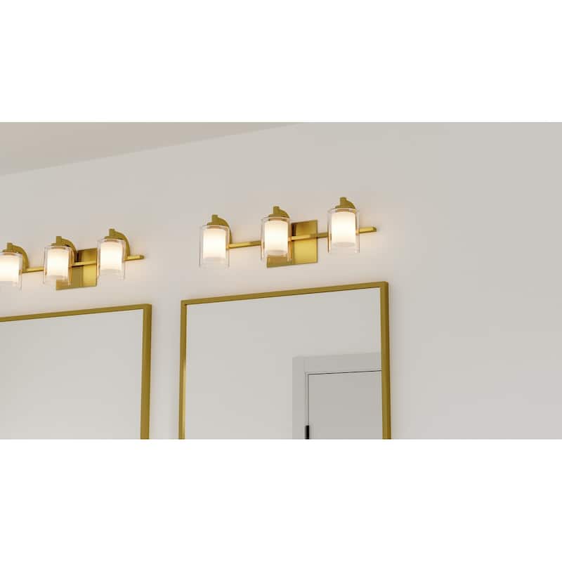 Kolt 3-Light Brushed Gold Bath Light