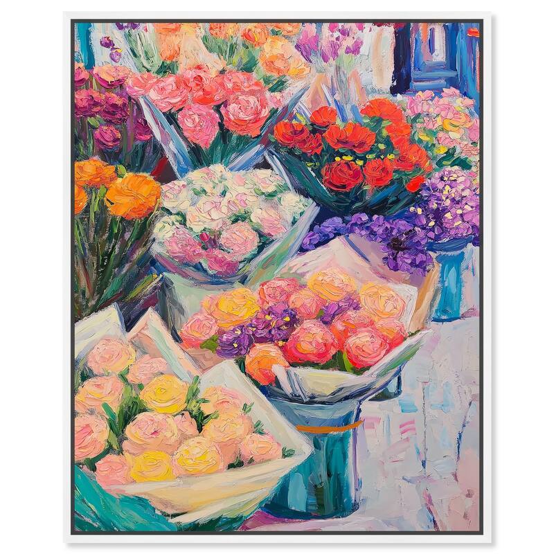 Market Blooms II Canvas by Art Remedy - 16" x 20" - White