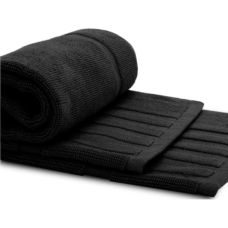 White Classic Luxury Cotton Bath Mat 22x34 Set of 2